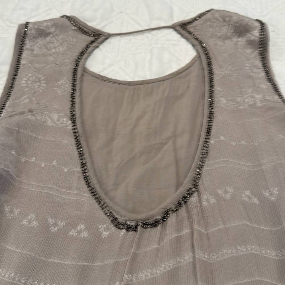 Free People Delilah Mini Dress Size Small Grey with Silver beading - Picture 16 of 16